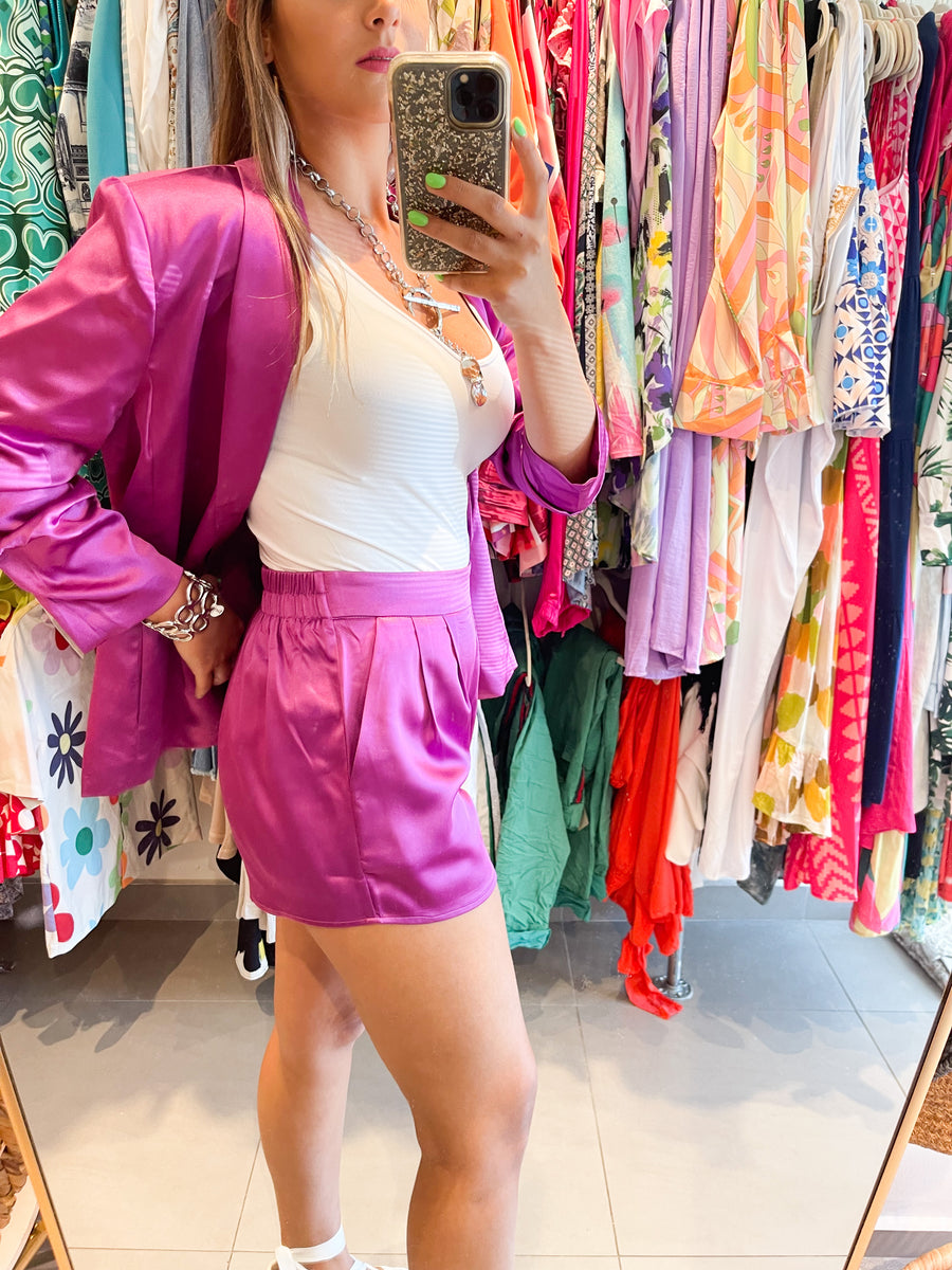 SATIN ELASTIC SHORTS