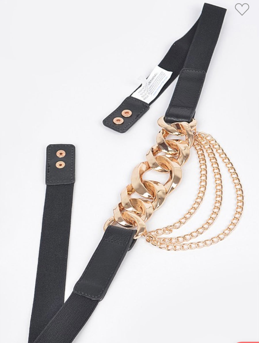 BLACK CHAIN BELT *PLUS SIZE*