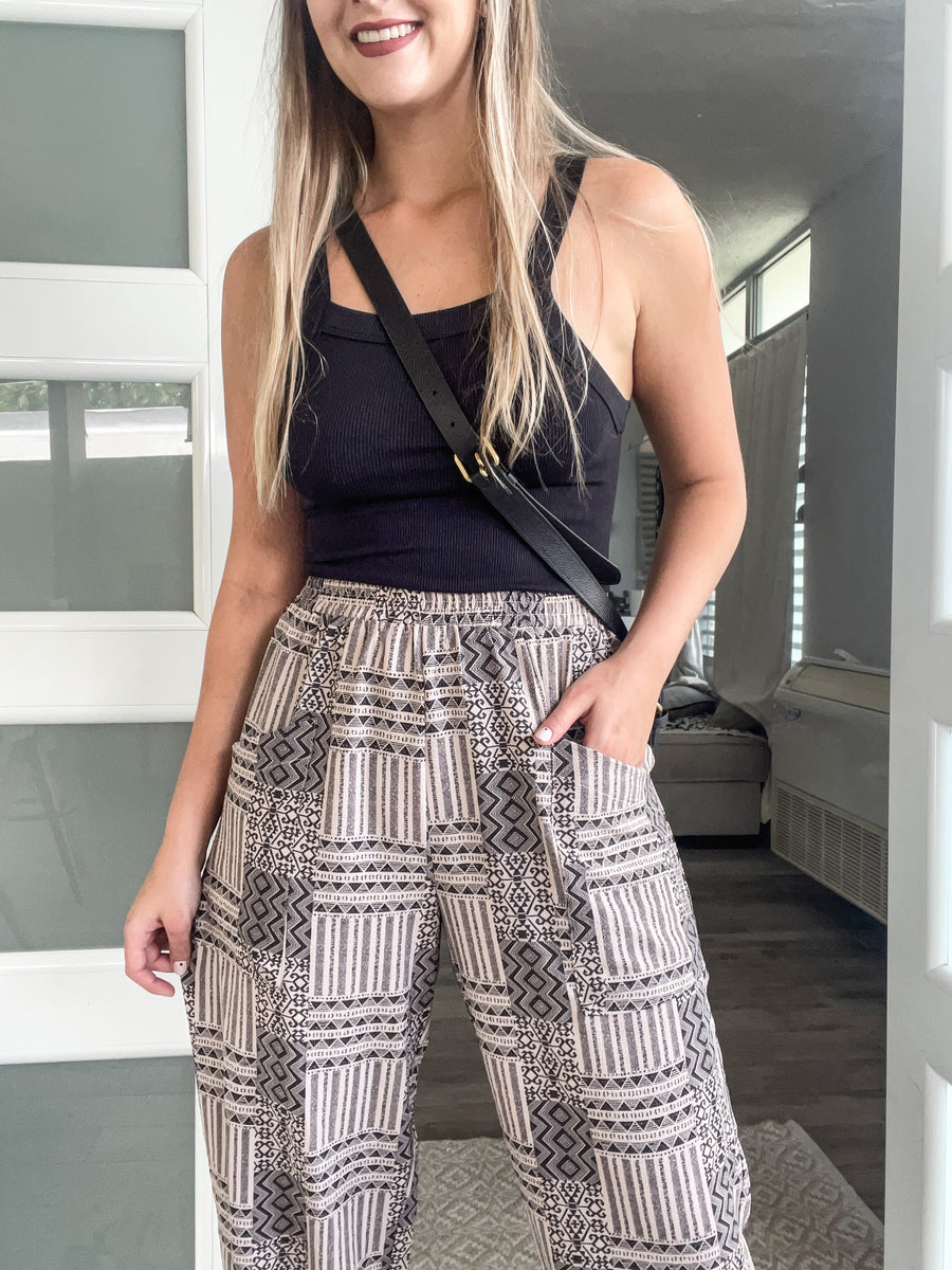 AZTEC PATTERN TIE PANTS