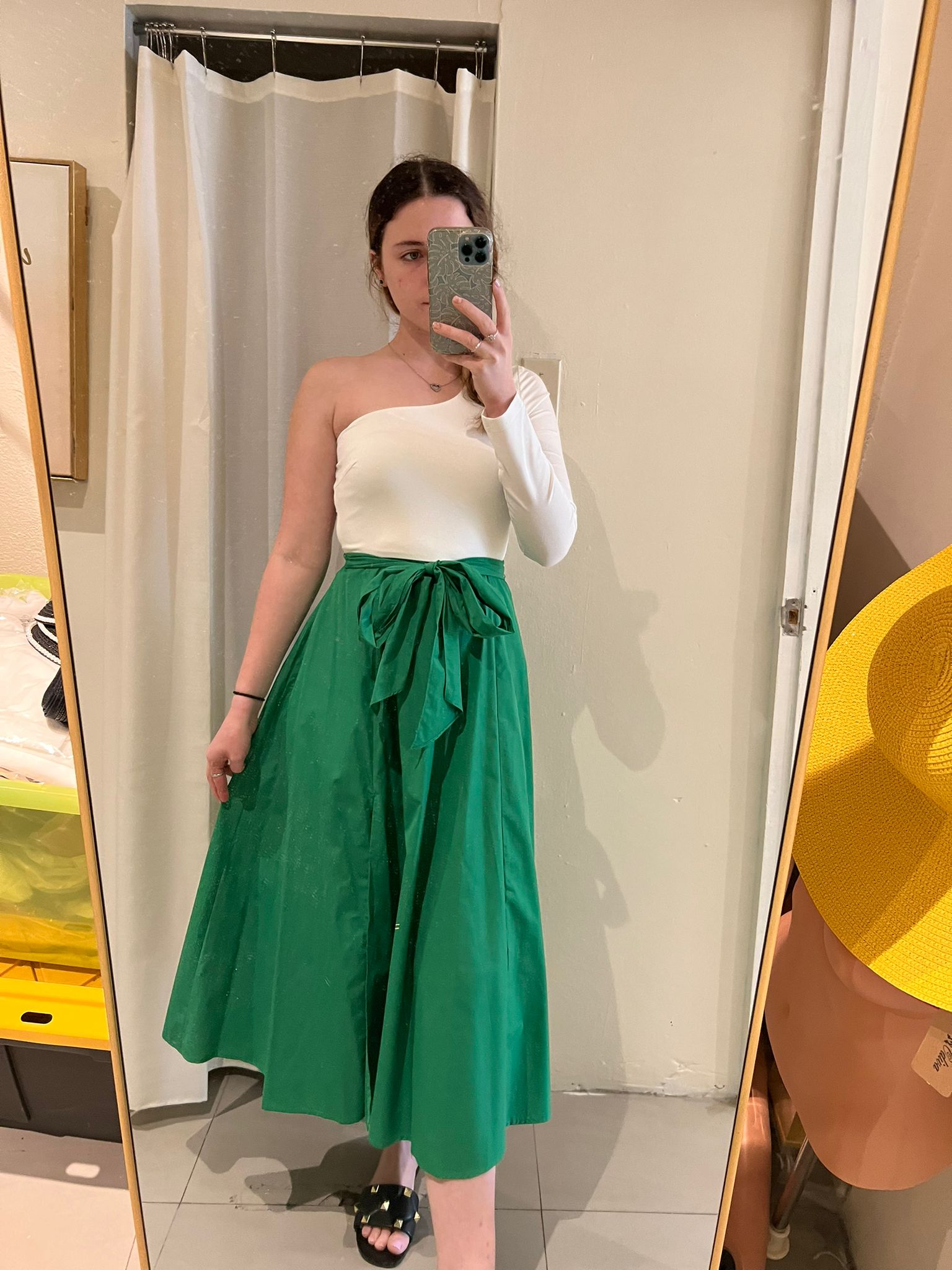 ONE SHOULDER GREEN DRESS