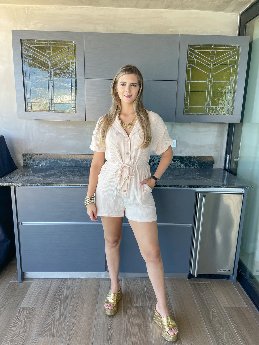 GAUZE SOLID COLOR ROMPER