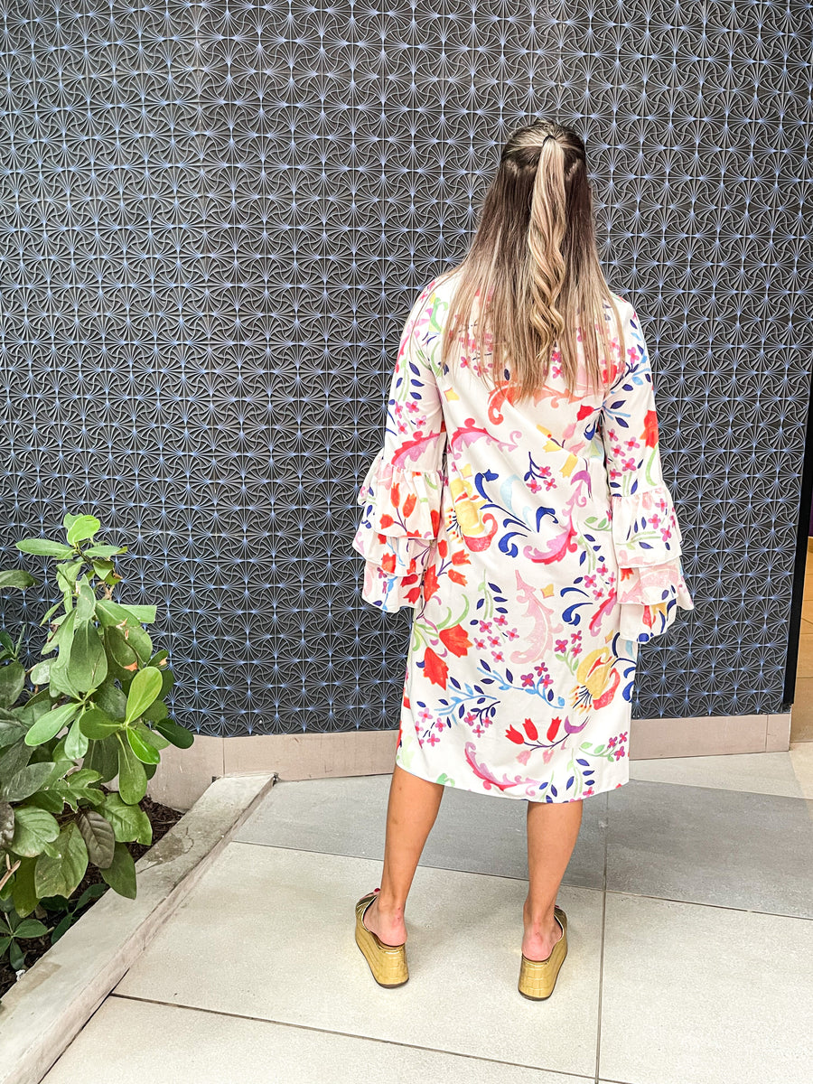 WHITE FLORAL PRINT DRESS