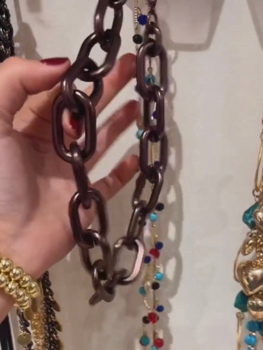 BROWN CHAIN LINK NECKLACE