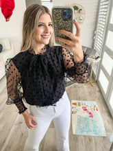 Load image into Gallery viewer, SHEER POLKA DOT BLOUSE
