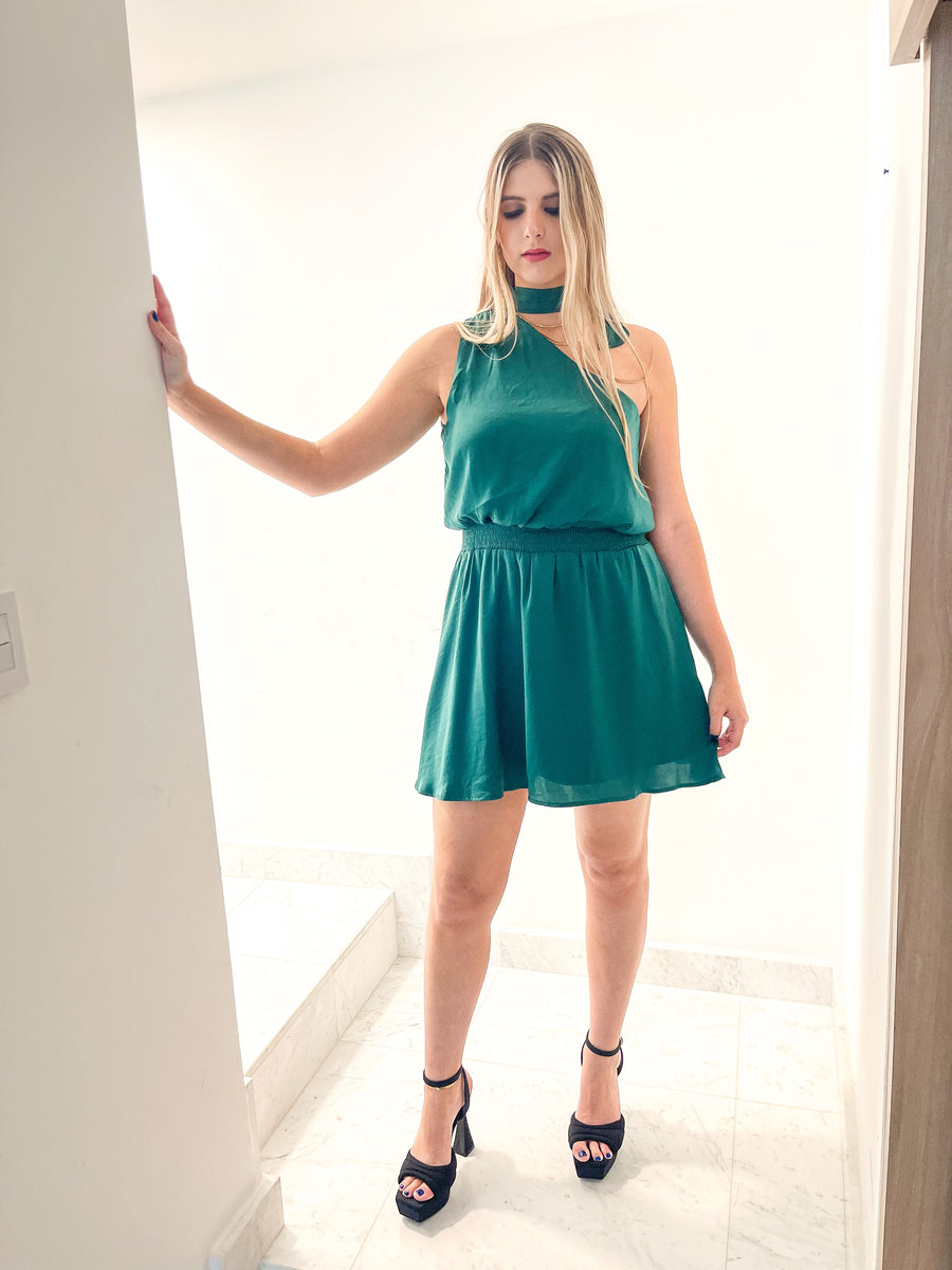 SATIN ONE SHOULDER DRESS