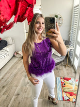 Cargar imagen en el visor de la galería, SEQUIN FEATHER TOP
