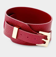 FAUX LEATHER BELT BUCKLE BRACELET
