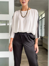 Load image into Gallery viewer, WHITE BLACK STRIPE BLOUSE
