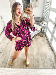 LEOPARD SATIN SHORT SET