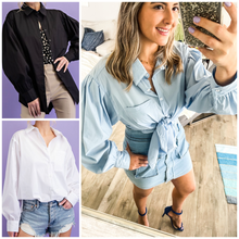 Load image into Gallery viewer, OVERSIZED PUFF SLEEVES BLOUSE
