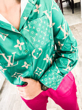 Load image into Gallery viewer, LV INSPIRED SATIN BLOUSE
