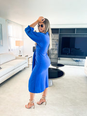 SOLID CREPE MIDI DRESS