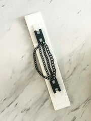 WHITE MATTE BLACK CHAINS BELT