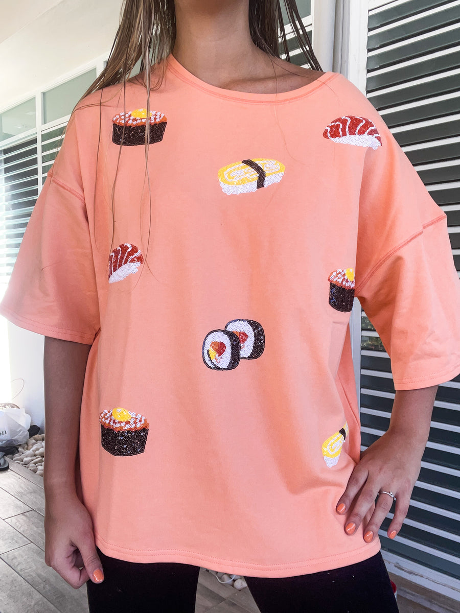 CORAL OVERSIZED SUSHI TOP