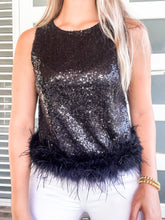 Cargar imagen en el visor de la galería, SEQUIN FEATHER TOP
