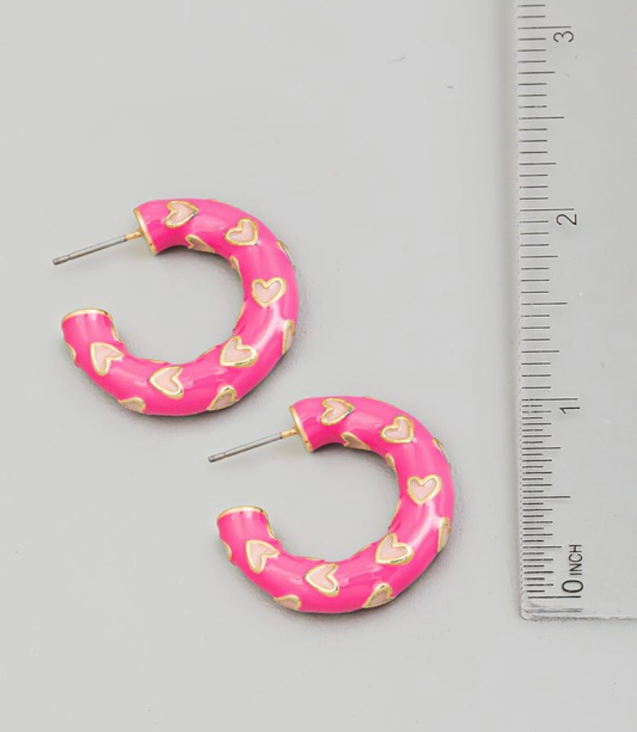 SMALL HEARTS OPEN HOOPS