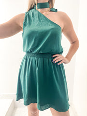 SATIN ONE SHOULDER DRESS
