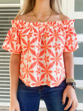 Load image into Gallery viewer, EMBROIDERED OFF SHOULDER TOP
