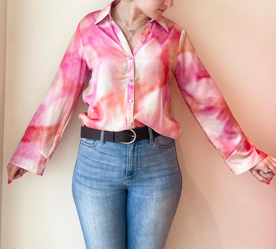TIE DYE BUTTON DOWN SHIRT